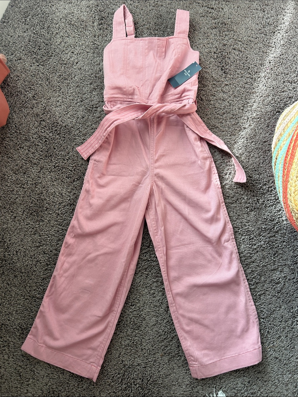 Abercrombie Kid’s Pink Wide-Leg Jumpsuit with Belt